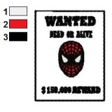 SpiderMan Wanted Dead or Alive Embroidery Design